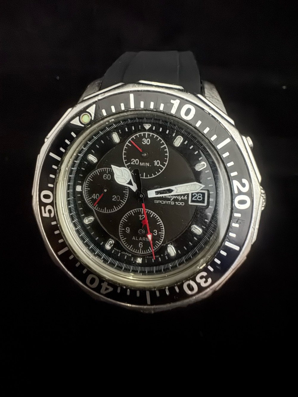 Seiko Black Chronograph Sports Watch with Date Window project
